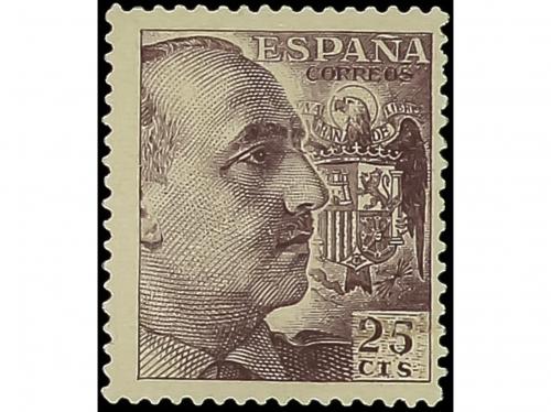 ** ESPAÑA. Ed. 1048A. 25 cts. castaño lila. Valor complement