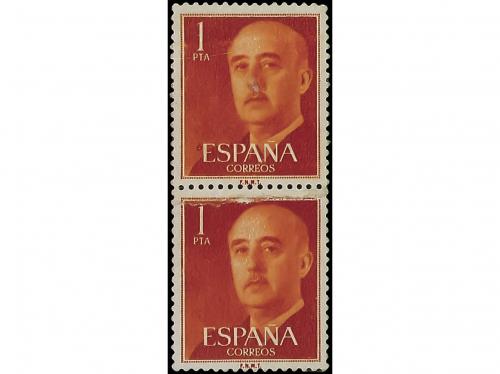 ** ESPAÑA. Ed. 1153x (2). 1 pta. rojo. Pareja vertical varie