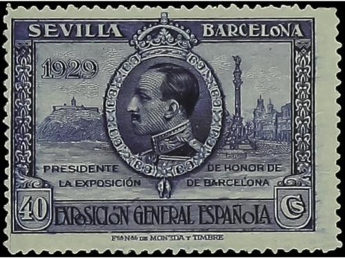 ** ESPAÑA. Ed. 442dp. 40 cts. azul. DENTADO 13 3/4. Cat. +11