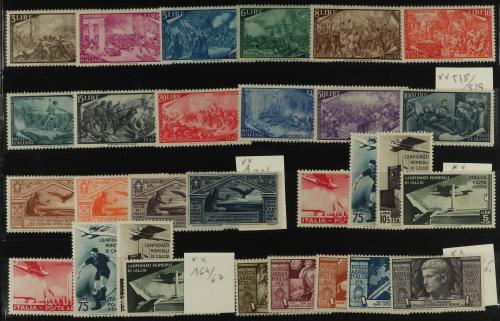 ITALIA. CONJUNTO de series período 1920-1945. Sellos con y