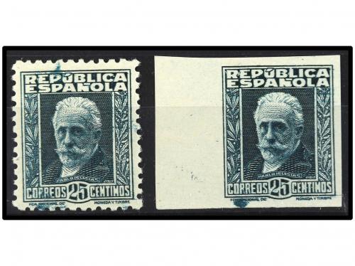 * ESPAÑA. Ed. 667cc y ccs. 25 cts. verde azulado. COLOR CAM