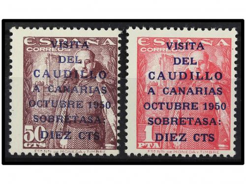 ** ESPAÑA. Ed. 1088/9. CAUDILLO A CANARIAS. SERIE COMPLETA.