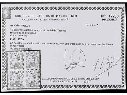 ** ESPAÑA. Ed. 497ec. 40 céntimos castaño, variedad CAMBIO D