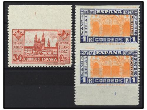 ** ESPAÑA. Ed. 834sma y 835sh (2). 30 cts. carmín SIN DENTAR