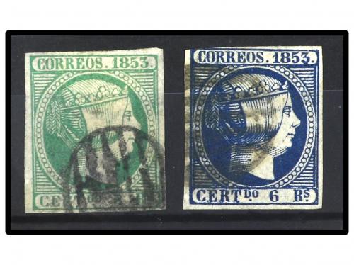 ° ESPAÑA. Ed. 20/21. 5 reales verde y 6 reales azul. Buenos 