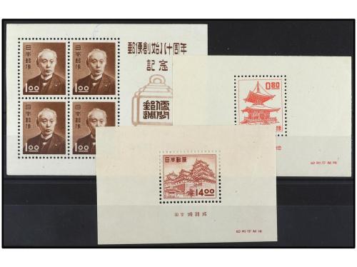 ** JAPON. Yv. HB 29, 30, 32. 1951. TRES HB. Nº 30 mancha de 