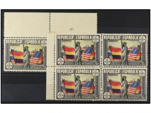 **/* ESPAÑA. Ed. 763(6). 1 pta. multicolor. 6 sellos en pare