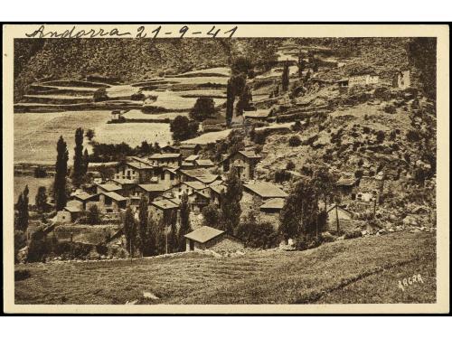 ✉ ANDORRA. 1941. TARJETA POSTAL de ANDORRA a BARCELONA circu