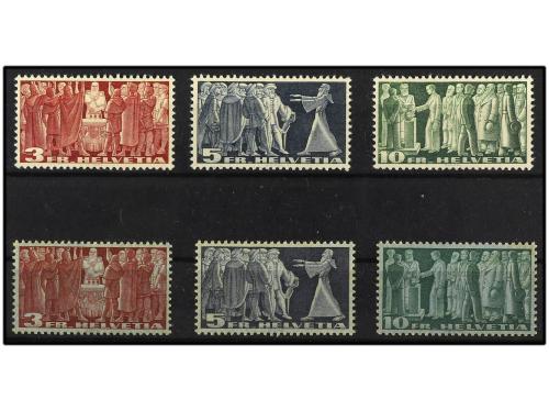 ** SUIZA. Yv. 313/5B y **/* 313/5C. SERIES COMPLETAS. 6 valo