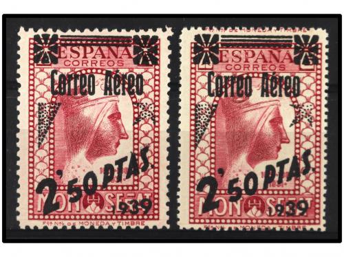 ** ESPAÑA. Ed. 791FN y 791FNa. 2,50 pts. s. 25 cts. lila ros